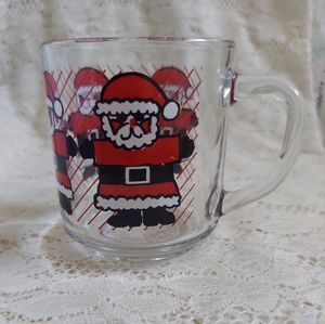 Vintage Glass Santa Claus Mug by Lunimarc Cute Christmas Coffee Cup